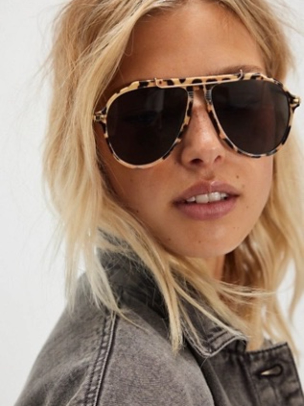 Free People Ventura Oversized Aviator Sunglasses in Leopard SOLD OUT